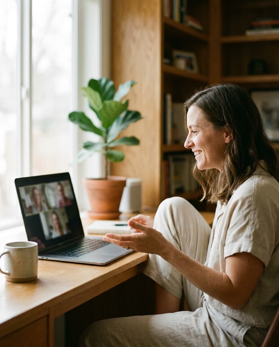 A video consultation at home