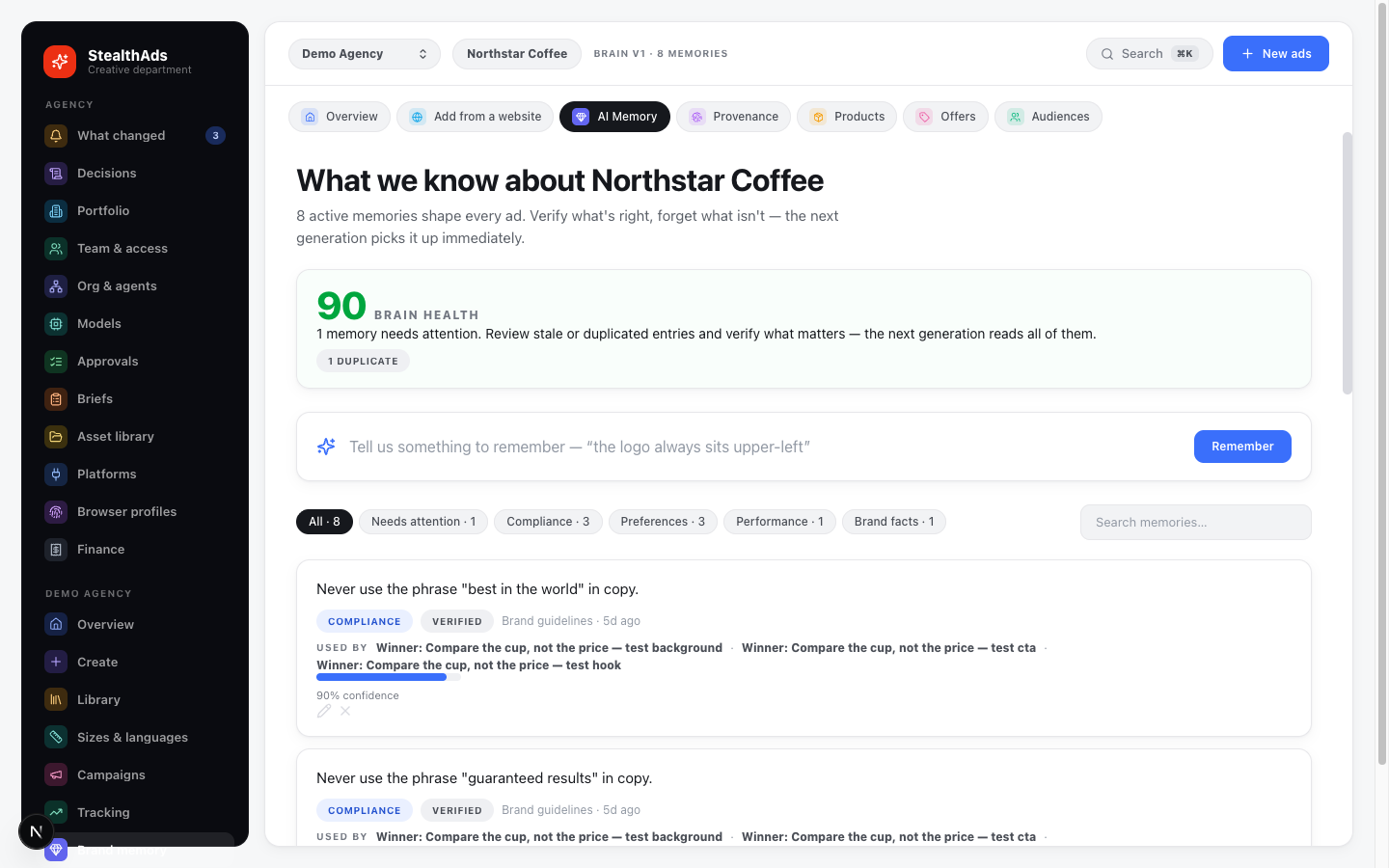 The brand memory screen: what the AI knows, verified and cited